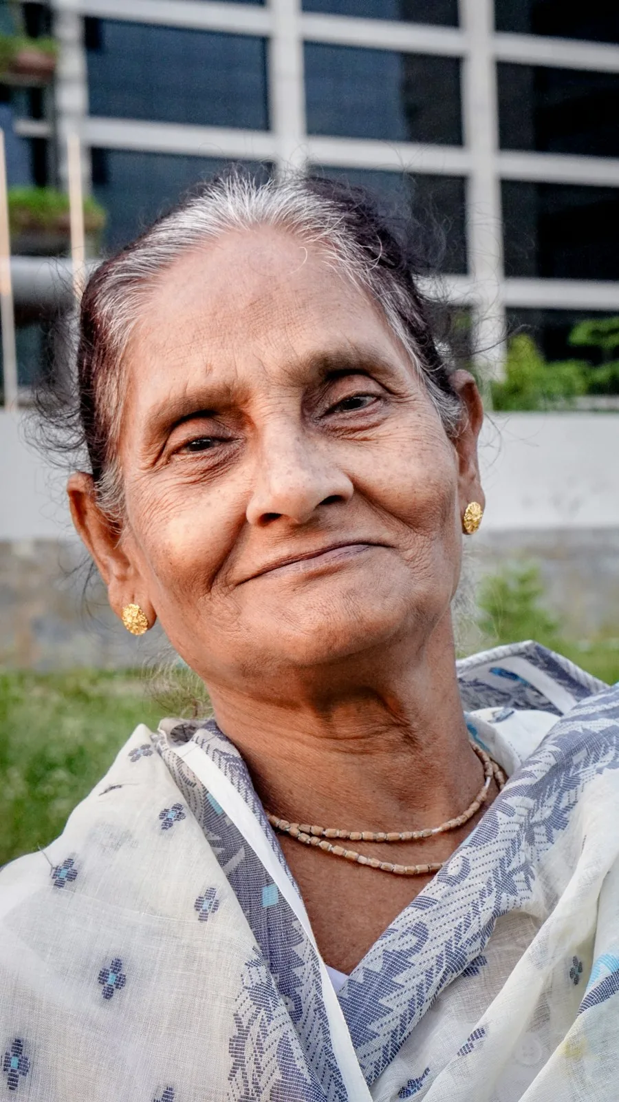 An older woman smiling
